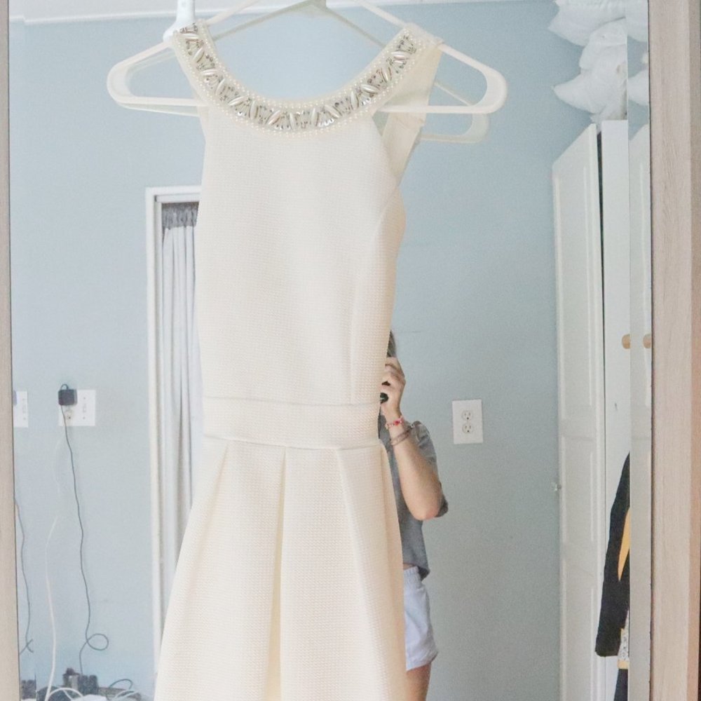 ALIYA White Fitted Dress